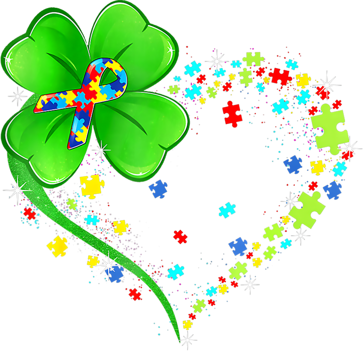 Autism clover heart